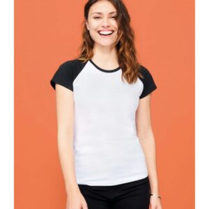 Tee-Shirt Femme Bicolore Manches Raglan